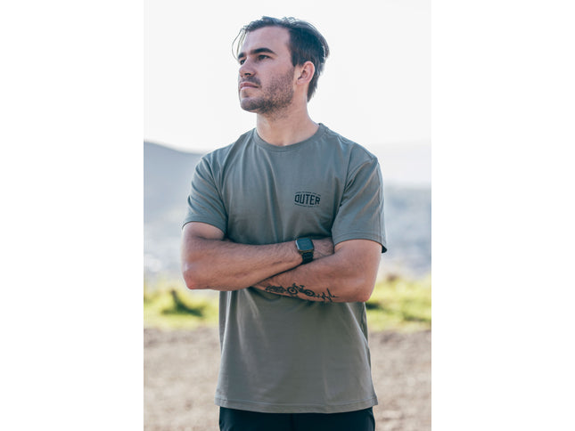 Outer Emblem T-shirt - Sage Green